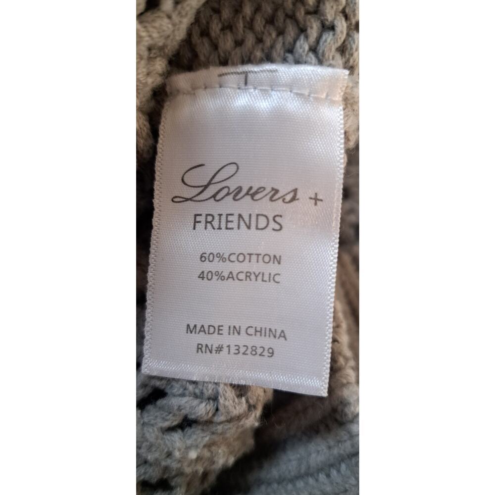 Lovers + Friends Lace Up Cable Knit Sweater Dress Gray Mini Sz M Winter Boots - Picture 9 of 10